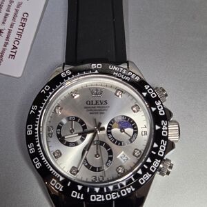 OLEVS Black and Silver Men's Watch